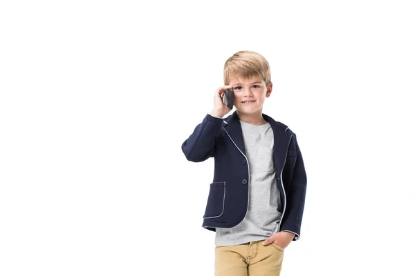 Boy using smartphone — Stock Photo