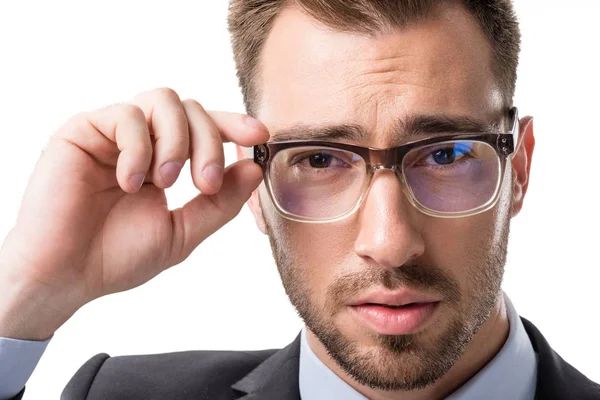 Jeune homme d'affaires en lunettes — Photo de stock