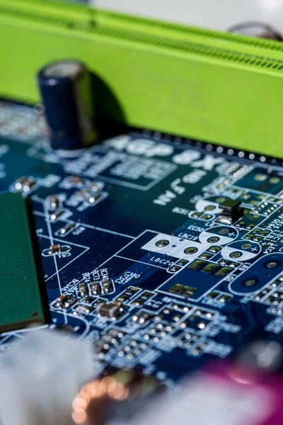 Nahaufnahme von Computermotherboard mit Chip — Stockfoto