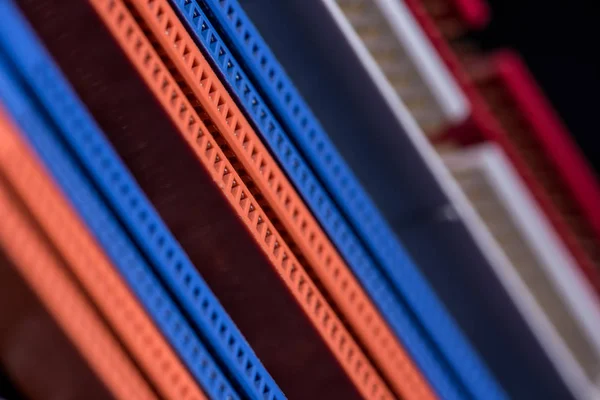 Close up view of computer motherboard colorful ports — Stock Photo