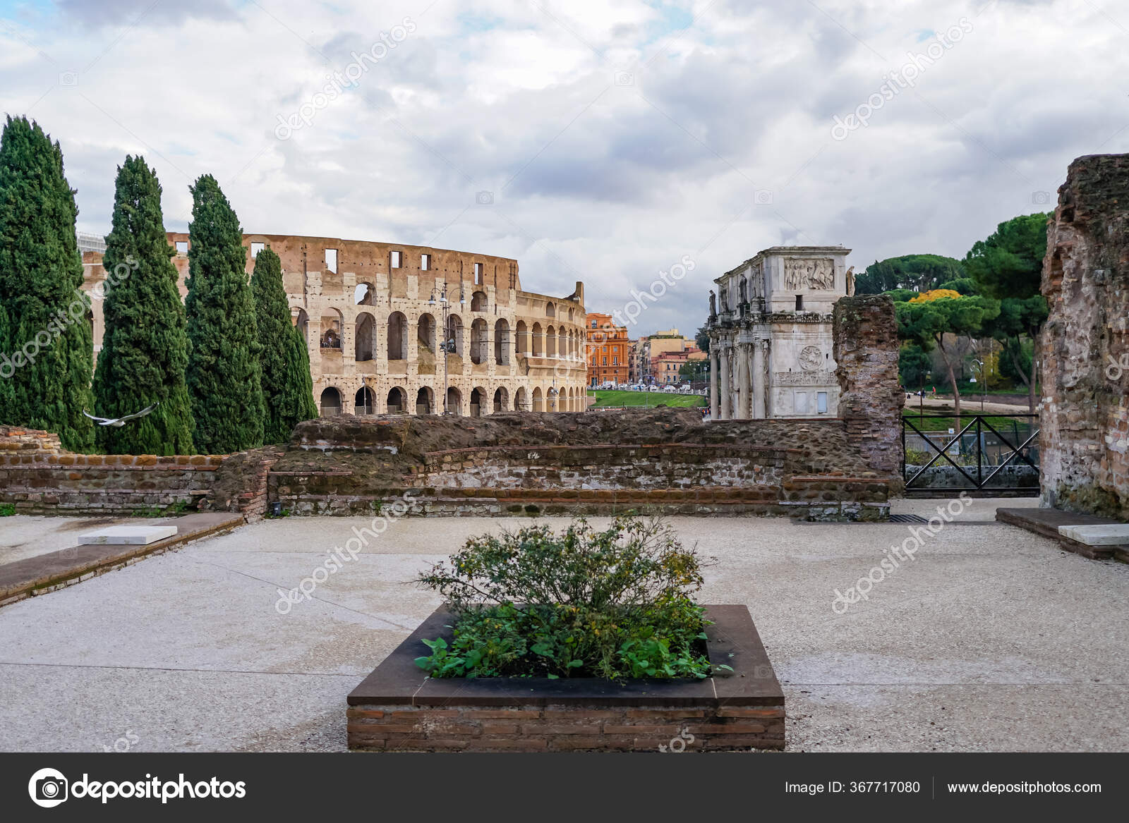 Ancient Colosseum Historical Buildings Rome ??? Stock Photo