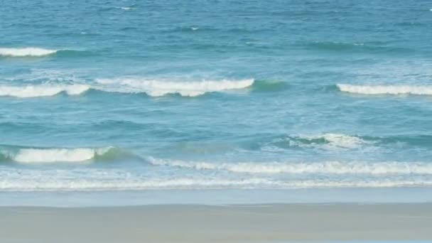 Dritto sul colpo di marea della spiaggia — Video Stock