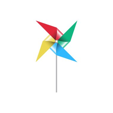 Kağıt yel değirmeni vektör illüstrasyon izole üzerinde beyaz bachground