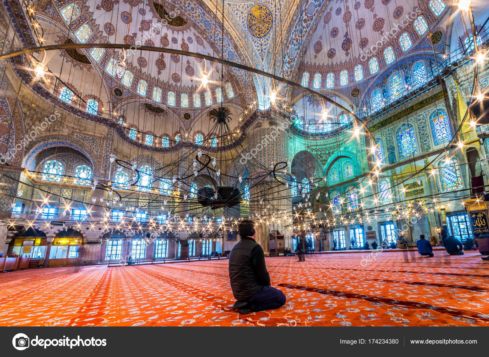 Interior Of Blue Mosque Also Called Sultan Ahmed Mosque Or