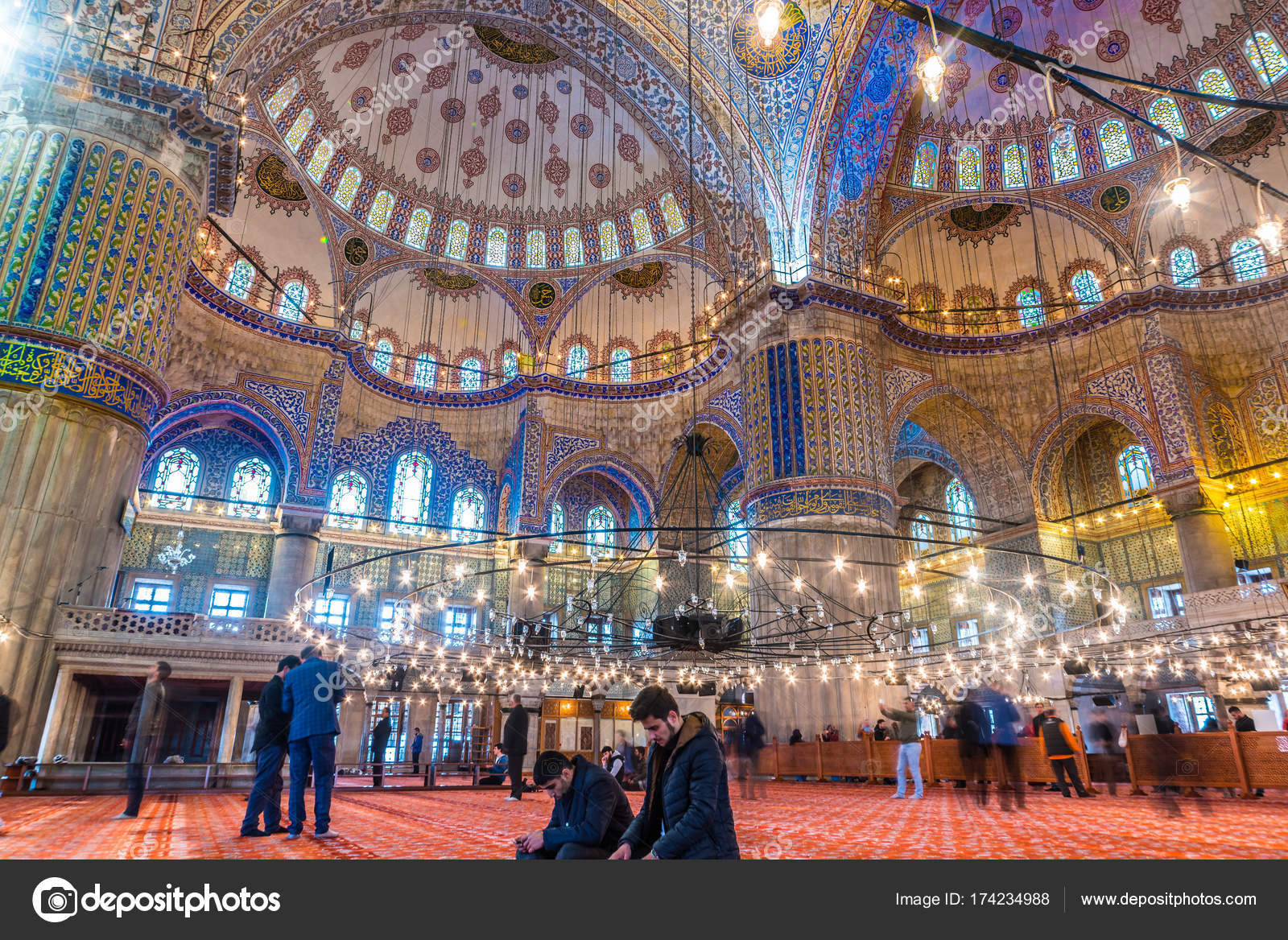 Interior Of Blue Mosque Also Called Sultan Ahmed Mosque Or