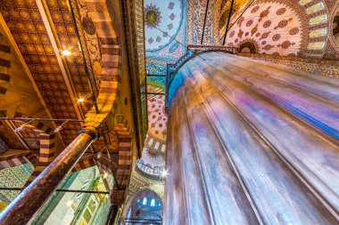İç Dekorasyon görünümü ve Sultanahmet Camii Istanbul, Türkiye'de sanat