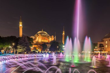 Ayasofya Sophia.Istanbul,Turkey gece görünümü