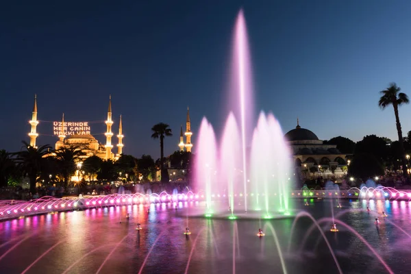 Éjszakai kilátás Sultanahmet Mosque.Istanbul,Turkey — Stock Fotó