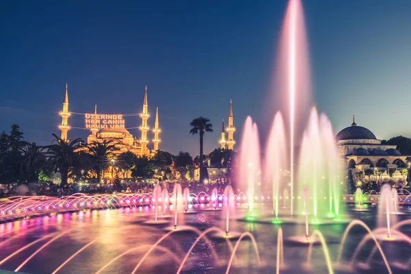 Sultanahmet Mosque.Istanbul,Turkey gece görünümü — Stok fotoğraf
