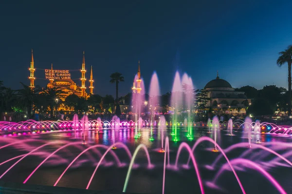 Sultanahmet Mosque.Istanbul,Turkey gece görünümü — Stok fotoğraf