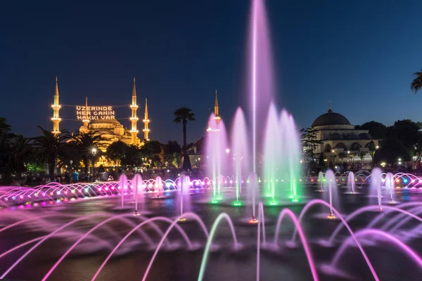 Éjszakai kilátás Sultanahmet Mosque.Istanbul,Turkey — Stock Fotó