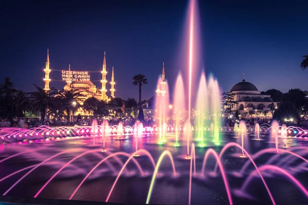 Sultanahmet Mosque.Istanbul,Turkey gece görünümü — Stok fotoğraf