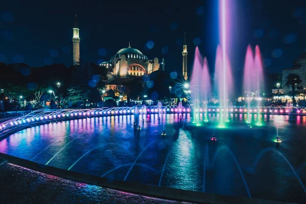 Éjszakai kilátás Hagia Sophia.Istanbul,Turkey — Stock Fotó