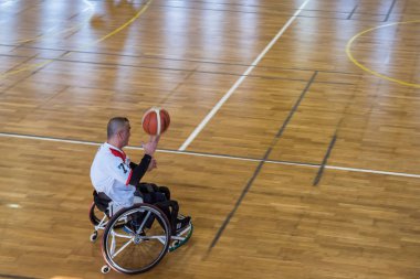 Engelli İnsanlar oyun tekerlekli sandalye basketbol Istanbul, Türkiye