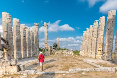 Amfitiyatro bulunan antik, Silifke, Mersin, Türkiye Olba Antik şehir at görünümünü.