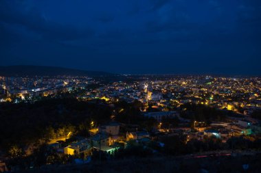 Gece görünümü Silifke kasaba, Mersin, Türkiye