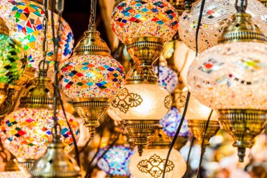 Geleneksel el yapımı dekoratif mozaik Türk lambalar Satılık