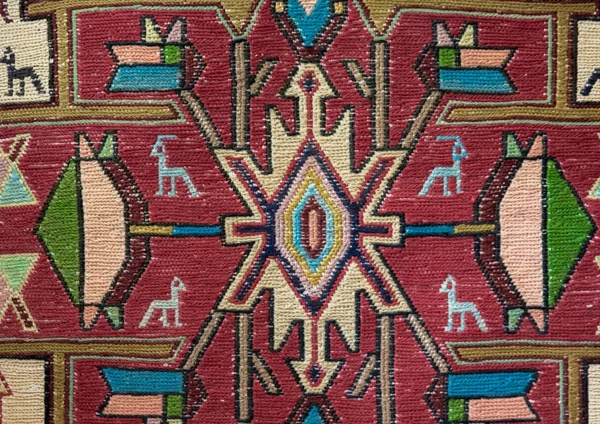Handgewebter Teppich und Wandteppich, Vintage-Teppich im ägyptischen Basar Truthahn — Stockfoto