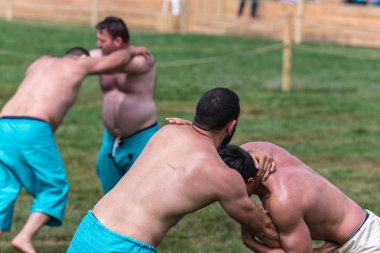 Kimliği belirsiz kişi şalvar (shalvar veya salvar) guresi,(kuroshio/wrestling) gerçekleştirin. Salvar güreş geleneksel Türk güreş bir türüdür. Istanbul, Türkiye, 13,201 olabilir