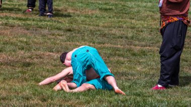 Kimliği belirsiz kişi şalvar (shalvar veya salvar) guresi,(kuroshio/wrestling) gerçekleştirin. Salvar güreş geleneksel Türk güreş bir türüdür. Istanbul, Türkiye, 13,201 olabilir
