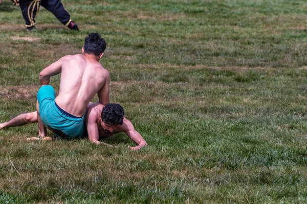 Niet Geïdentificeerde Mensen Voeren Shalwar Shalvar Salvar Guresi Kuroshio Wrestling — Stockfoto