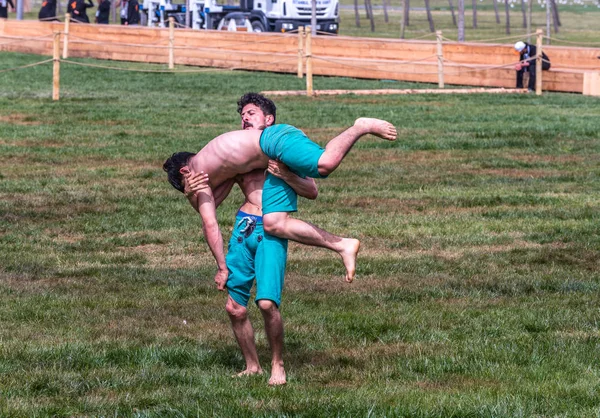 Niet Geïdentificeerde Mensen Voeren Shalwar Shalvar Salvar Guresi Kuroshio Wrestling — Stockfoto