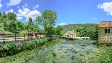 Panoramik görünümü, Milli Park Krka, Sibenik, Hırvatistan, 27 Mayıs 2017 Hırvat milli parkları