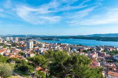 Hava Sibenik görünümü eski şehir panoraması, Barone kale görünümünden: Sibenik, Hırvatistan, 28,2017 olabilir
