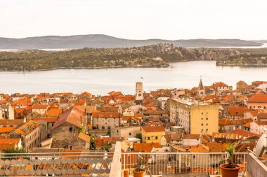 Sibenik eski şehir panoraması, Barone kale görünümünden: Sibenik Hırvatistan, 29,2017 olabilir