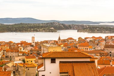 Sibenik eski şehir panoraması, Barone kale görünümünden: Sibenik Hırvatistan, 29,2017 olabilir
