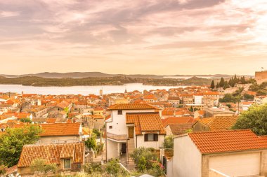 Sibenik eski kasaba görünümünden Barone kale: Sibenik Hırvatistan, 29,2017 olabilir