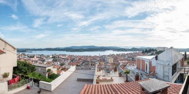 Sibenik eski şehir panoraması, Barone kale görünümünden: Sibenik Hırvatistan, 29,2017 olabilir