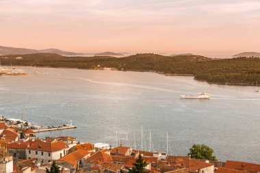 Sibenik eski kasaba görünümünden St. Michael kale: Sibenik Hırvatistan, 29,2017 olabilir