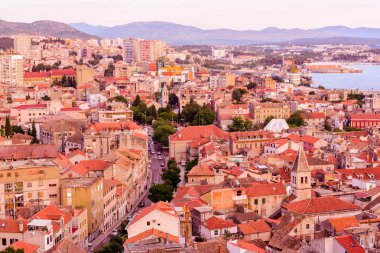 Sibenik eski kasaba görünümünden St. Michael kale: Sibenik Hırvatistan, 29,2017 olabilir