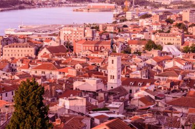 Sibenik eski kasaba görünümünden St. Michael kale: Sibenik Hırvatistan, 29,2017 olabilir