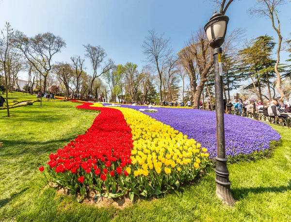 Traditionele Tulip Festival Emirgan Park Een Historische Stadspark Gelegen Het — Stockfoto