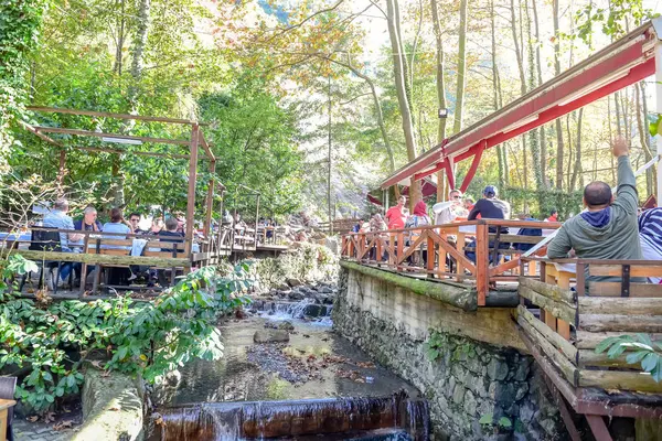 Niet Geïdentificeerde Mensen Ontbijten Bij Een Restaurant Masukiye Een Populaire — Stockfoto