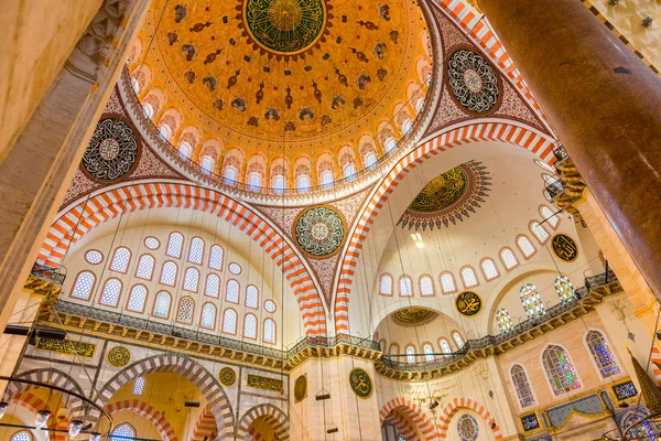 Decoración Interior Obras Arte Suleymaniye Mosque Walls Techo Cúpulas Decoradas — Foto de Stock