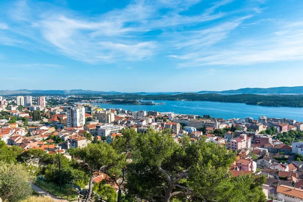 Hava Sibenik görünümü eski şehir panoraması, Barone kale görünümünden: Sibenik, Hırvatistan, 28,2017 olabilir