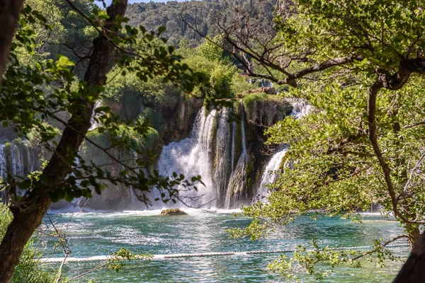 Uitzicht Waterval Skradinski Buk Krka National Park Één Van Kroatische — Stockfoto