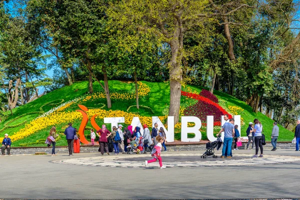 Hagyományos Tulip Fesztivál Emirgan Park Egy Történelmi Városi Park Sariyer — Stock Fotó