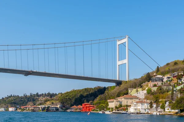 Vista Del Bósforo Costa Bahía Del Mar Desde Ferry Beykoz — Foto de Stock