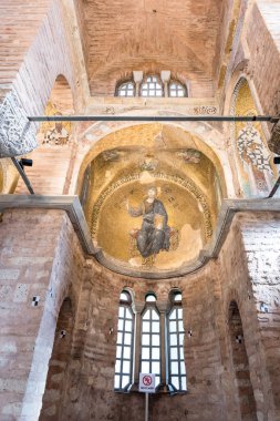 Antik mozaik Theotokos Fethiye Fethiye Camii Çarşamba,'yakınında Fatih ilçe Istanbul,Turkey.15 kilisede İsa Mesih'e Ekim, 2017 tasvir