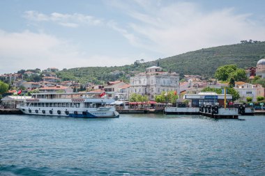 Istanbul, Türkiye'de denizden Burgazada adasının görünümü