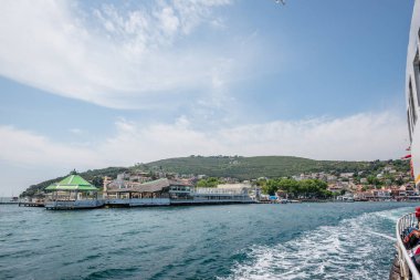 Istanbul, Türkiye'de denizden Burgazada adasının görünümü