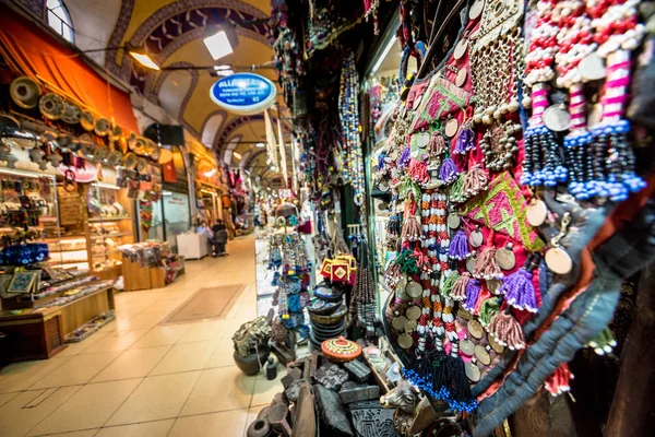 Unidentified Tourists Visiting Shopping Grand Bazaar Istanbul Interior Grand Bazaar — Stock Photo, Image