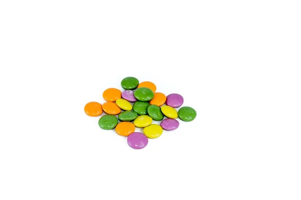 Caramelos Bolas Goma Colores Sobre Fondo Blanco Aislado — Foto de Stock