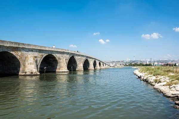 Veduta Del Ponte Kucukcekmece Mimar Sinan Architetto Sinan Costruito Dall — Foto Stock