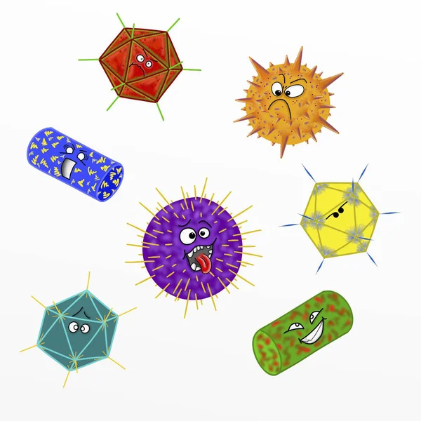 有趣的动画片病毒例证 — 图库照片