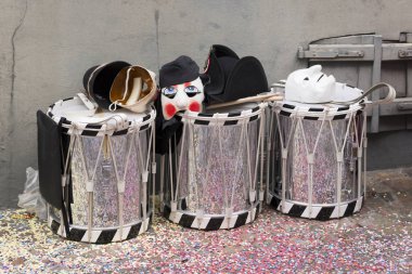 İsviçre Basel karnaval 2016. Maskeleri ve snare davul